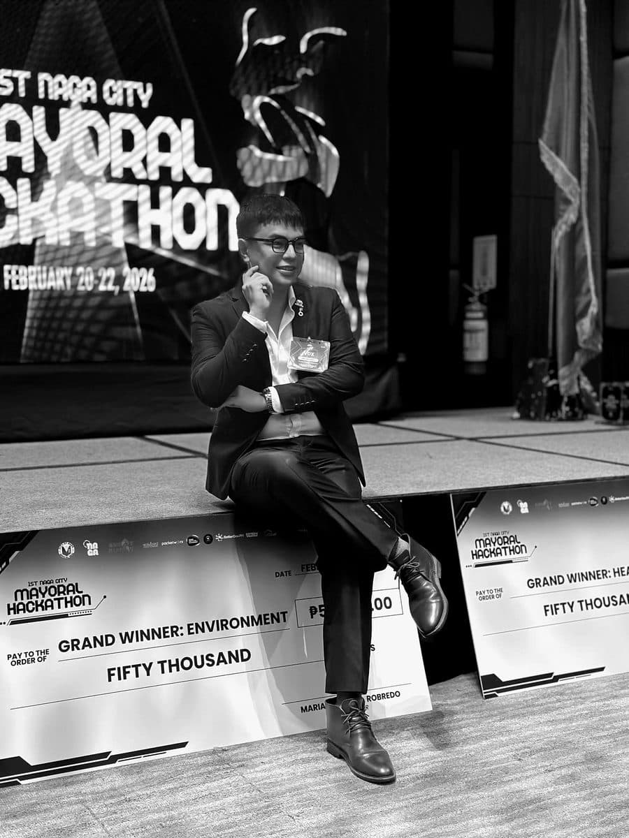 On stage, 1st Naga City Mayoral Hackathon